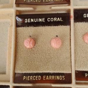 Genuine coral earrings